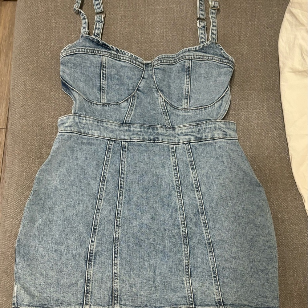 PrettyLittleThing Light Blue Denim Mini Dress